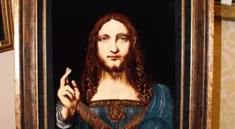 LEONARDO'NUN SALVATOR MUNDİ TABLOSU İPEK HALIYA İŞLENDİ