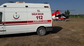 Adana'da ambulans helikopter denizde boğulma tehlikesi geçiren çocuk için havalandı