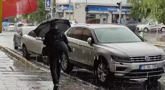 Ardahan'da kısa süreli dolu yağışı etkili oldu