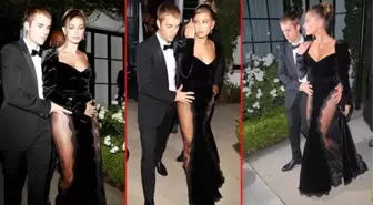 Justin Bieber ve Hailey Baldwin Bieber geleneği bozmadı: Şeffaf yırtmacı böyle korudu