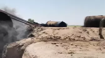 Suriye'de YPG/PKK işgalindeki bölgelerde ilkel yollarla işlenen petrol sivillerin sağlığını tehlikeye atıyor