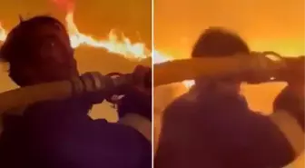 Oyuncu İbrahim Çelikkol'dan takdir toplayan hareket! Alevlerin içine hortumla daldı