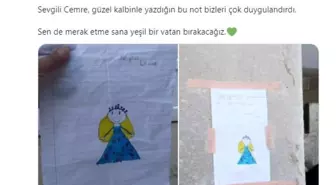 Küçük Cemre'nin notu görenleri duygulandırdı