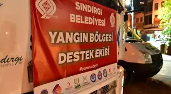 Sındırgı yangın destek ekibi ve yardımlar Muğla yangın bölgesine ulaştı