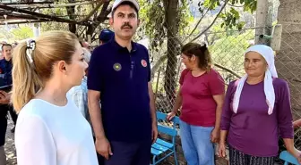 Çevre ve Şehircilik Bakanı Kurum, Marmaris'te yangından etkilenen mahallelerde inceleme yaptı