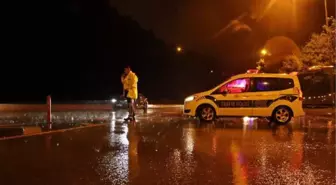 Samsun-Ordu karayolunda trafiğe yağış engeli