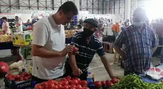 Kırklareli'nde kapalı pazar yerindeki esnaf denetlendi