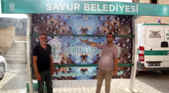 Savur'daki duraklar serinletiyor