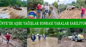 ÜNYE'DE AŞIRI YAĞIŞLAR SONRASI YARALAR SARILIYOR