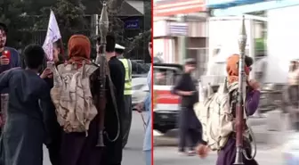 Hayatın normale dönmeye başladığı Kabil'de Taliban üyelerinin roketatarlarla dolaşması dikkat çekti