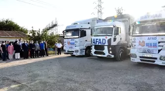 Tekirdağ'da selzedelere 3 tır yardım gönderildi