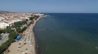 Tekirdağ'ın mavi bayraklı plajları tatilcileri cezbediyor