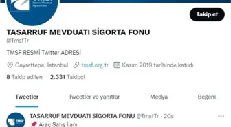 TMSF araç satış ihalelerini sosyal medyada duyuruyor