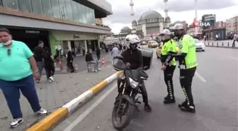 Taksim'de trafik denetimi: Motokuryelere ceza yağdı