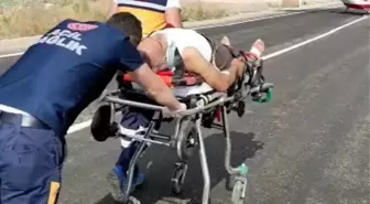 İNŞATTAN DÜŞEN İŞÇİ, YOLA İNEN AMBULANS HELİKOPTERLE SEVK EDİLDİ