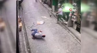 Dehşete düşüren görüntü... Dengesini kaybetti klimayla birlikte aşağı düştü, yaşlı kadın son anda kurtuldu