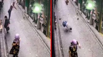 Dengesini kaybeden işçi, bakım yaptığı klimayla birlikte düştü! Yoldan geçen yaşlı kadın son anda kurtuluşu kameralarda