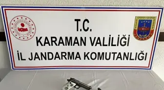 Karaman'da ruhsatsız tabanca ele geçirildi