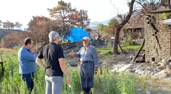 Yangın bölgesinde yaşayan köylülerin ihtiyaçlarını tespit ettiler