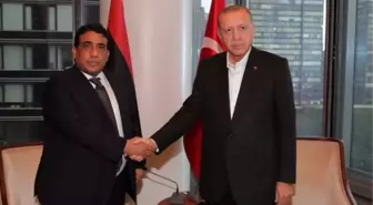 Cumhurbaşkanı Erdoğan, New York'ta Libya Başkanlık Konseyi Başkanı el-Menfi ile bir araya geldi