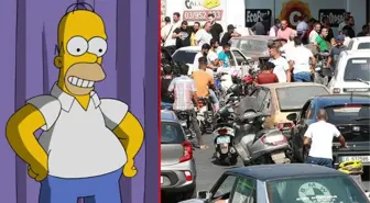 Simpsons dizisi yine bildi! Birleşik Krallık'taki yakıt krizine 11 yıl önceki bölümde yer vermişler