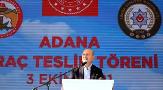 İçişleri Bakanı Soylu, Adana Emniyet Müdürlüğüne tahsis edilen yeni araçların teslim törenine katıldı