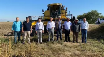 Tarsus'ta deneme amaçlı ekilen yerli soya tohumunun ilk hasadı yapıldı