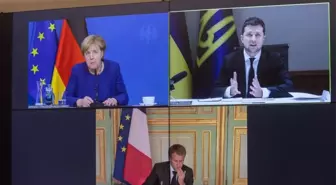 Ukrayna Devlet Başkanı Zelenskiy, Macron ve Merkel ile çevrim içi görüştü