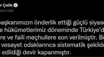 AK Parti Sözcüsü Çelik: 'Siyasi cinayet spekülasyonları ilkesiz ve utanç verici bir sorumsuzluktur'