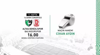 Denizlispor Balıkesirspor maçında Cihan Aydın düdük çalacak