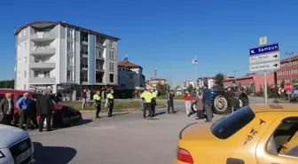 Çarşamba'da hafif ticari araçla çarpışan traktörün sürücüsü ağır yaralandı