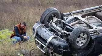 Amasya'da otomobil takla atarak ters döndü: Sürücüsünün burnu bile kanamadı