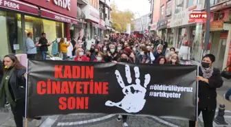 Kırklareli'nde yaşanan kadın cinayeti protesto edildi