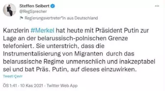 Son dakika haberi: Almanya Başbakanı Merkel'den Putin'e 'Belarus' çağrısı