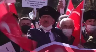 Gaziler ve şehit ailelerinden, TBMM önünde 300 kişilik Türkkan tepkisi