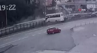Yola dikkatsiz girip minibüse böyle çarptı: 7 yaralı