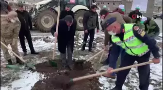 2 bin 300 rakım, eksi 10 derece soğukta fidan diktiler