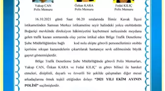 Son dakika haber: Otobüs kazasına ilk müdahaleyi yapan polisler 'ayın polisi' seçildi