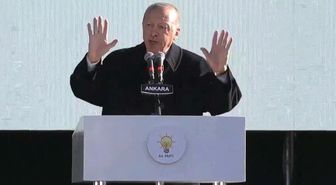 Cumhurbaşkanı Erdoğan'ın kürsüde zor anları! Akşener'in sözünü alandakilerden af dileyerek tekrarladı