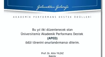 Üniversitemiz Akademik Performans Destek Ödülleri Töreni