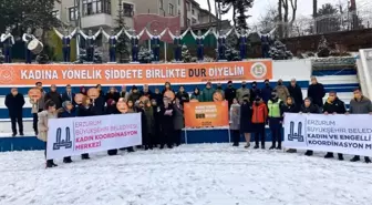 Erzurum'da kamu kurum kuruluşları ve STK'lar kadına yönelik şiddete dikkat çekmek için toplandı