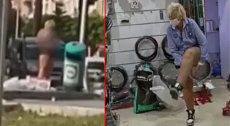 Yaptıklarını kimse anlamadı! Çöpleri devirdi, kıyafetlerini çıkarıp değişik hareketler yaptı