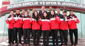 Milli curlingciler, Erzurum Gençlik ve Spor İl Müdürü Öztürk'ü ziyaret etti