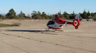 Ambulans helikopter kalp krizi geçiren hasta için havalandı