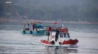 Didim'de deniz patlıcanı avcıları dip temizliği yaptı