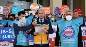 Sağlık-Sen üyesi sağlık çalışanları, Doğu Karadeniz'de bir günlük iş bırakma eylemi yaptı