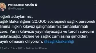 20 bin sözleşmeli sağlık personeli alımına ilişkin kılavuz yarın yayımlanacak