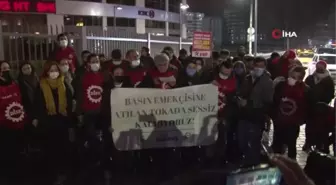 Habertürk Binası önünde protesto, İHA Muhabiri Ahmet Demir'e destek için toplandılar