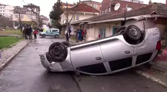 Sancaktepe'de kaza yapan otomobil takla attı, 1 kişi yaralandı