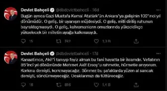 MHP Genel Başkanı Bahçeli'den Mehmet Akif Ersoy ve Atatürk'ün Ankara'ya gelişi paylaşımı Açıklaması